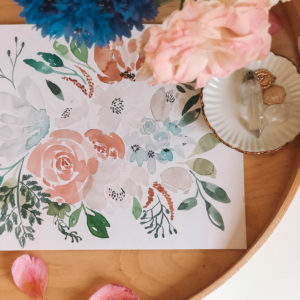 Pastel bouquet – A4 akvarell festmény