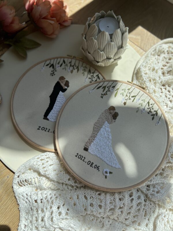 Kézműves ajándék esküvőre - artgarden hímzés