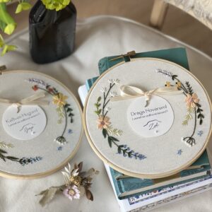 Köszönöm - Akvarell papíros, hímzett szülőköszöntő