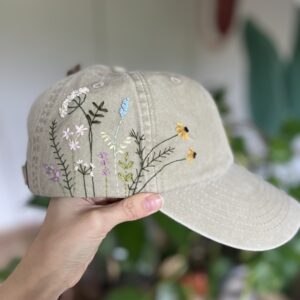 Virágos, hímzett baseball sapka