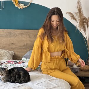 sárga duplagéz pizsama