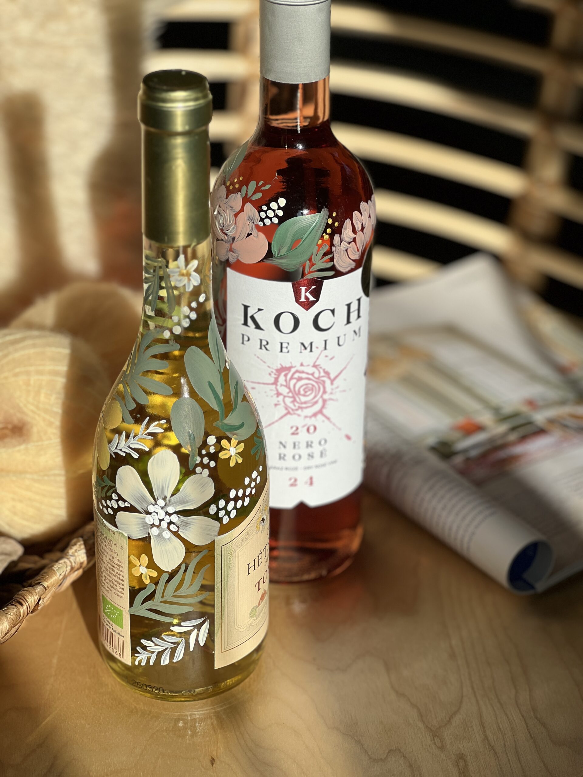 Pezsgősüveg festő workshop